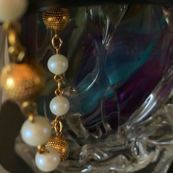 Delicate Gold and Pearl beaded bracelets (PAIR), Unmarked - Picture 5 of 6